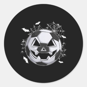 Adesivo Abóbora de Jack O Lantern com Rosto de Futebol Fan