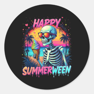 Adesivo Abóbora de Melancia de Verão Feliz Summerween
