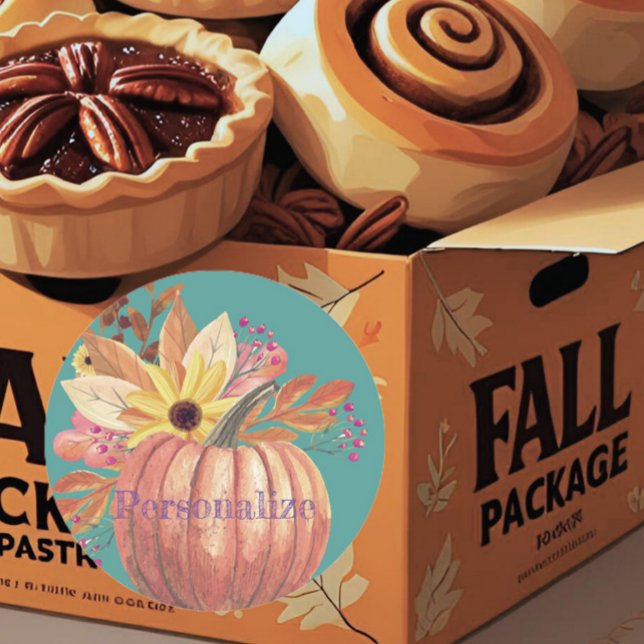 Adesivo Abóbora-de-outono, laranja-e-lacete floral (Criador carregado)