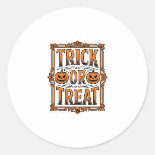 Adesivo Abóbora de Truque de Halloween Caveiras Antigo Eng