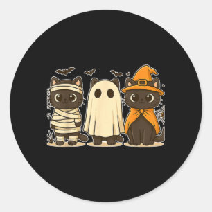Adesivo Abóbora Divertida de Halloween Gato Preto Assustad
