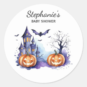 Adesivo Abóbora e chá de fraldas de Halloween