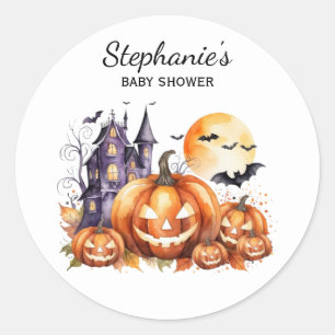 Adesivo Abóbora e chá de fraldas de Halloween