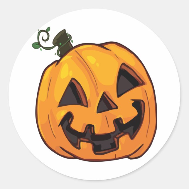 Adesivo Abóbora engraçada de Halloween (Frente)