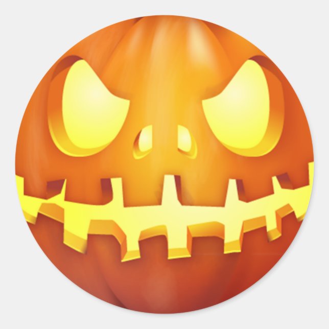 Adesivo Abóbora engraçada de Halloween com lanternas de Ja (Frente)