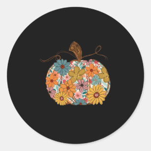 Adesivo Abóbora Floral Outono Flor Silvestre Ação de Graça