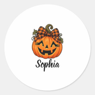 Adesivo Abóbora Laranja Fofa Monograma Nome Halloween