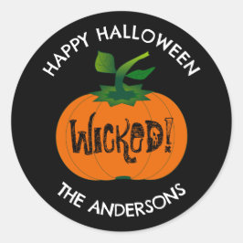 Adesivo Abobora Laranja Preta Feliz Halloween Sinistro
