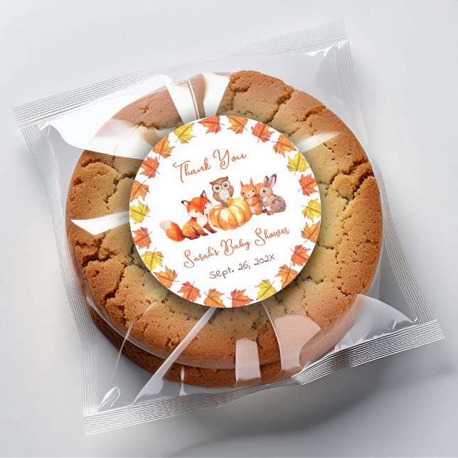 Adesivo Abóbora Obrigado Chá de fraldas Cair Deixa Animais (Criador carregado)