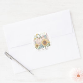 Adesivo Abóbora pastel e personalizado floral boho