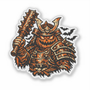 Adesivo Abóbora Shogun — Guerreiro Samurai Vintage de Hall