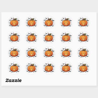 Adesivo Abóbora Spooky Jack O Lantern PNG | Morcegos de Ha