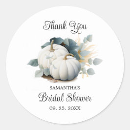 Adesivo Abóboras brancas e eucalipto Obrigado