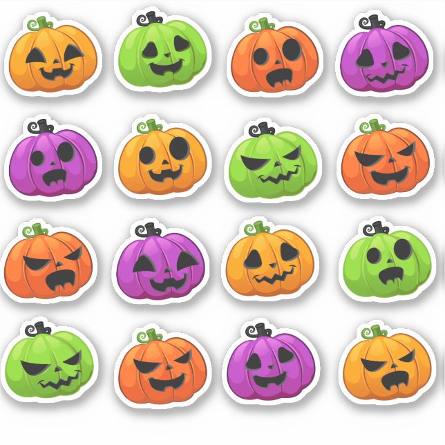 Adesivo Abóboras de halloween, muito bonitas (Frente)