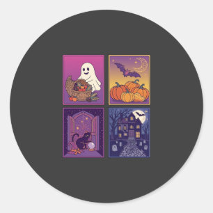 Adesivo Abóboras Fantasmas de Halloween Casa Assombrada Ga