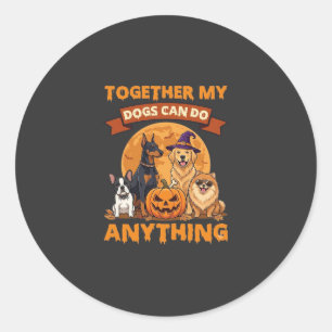 Adesivo Abobrinha de Halloween Cachorros Juntos Podem Faze