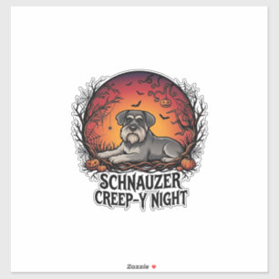 Adesivo Abobrinha de Halloween Creep Night Schnauzer Morce