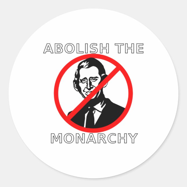 Adesivo Abolir a Monarquia - Rei Charles (Frente)