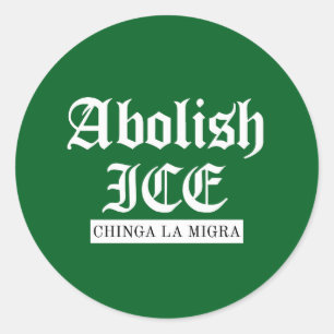 Adesivo Abolir ICE – Declaração de Protesto Gótico