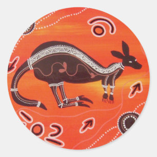 Adesivo Aboriginal Art Desert Kangaroo Sticker