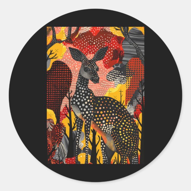 Adesivo Aboriginal australiano Kangaroo Dot Art Roo Trabal (Frente)