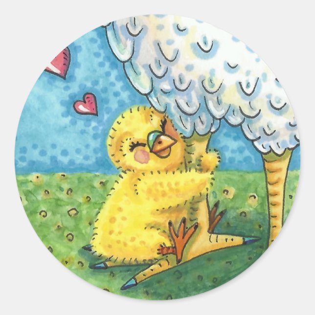 ADESIVO ABRA A SUA MÃE, PINTINHO DE BEBÊ BONITO AMA A MÃE  (Frente)