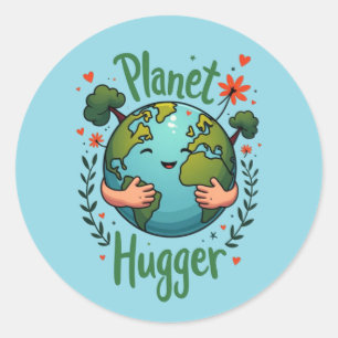 Adesivo Abraçador de Planetas - Dia da Terra Ecológico