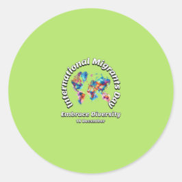 Adesivo Abrace a diversidade. Dia Internacional dos Migran