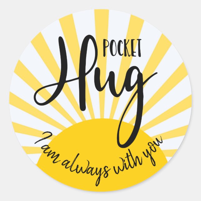 Adesivo abraço de bolso que estou sempre com o seu bloquei (Frente)
