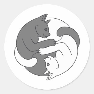 Adesivo Abraço de gato branco e preto - Escolha a cor de f