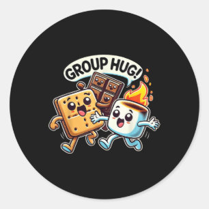 Adesivo Abraço de Grupo Divertido Marshmallow Smores Acamp