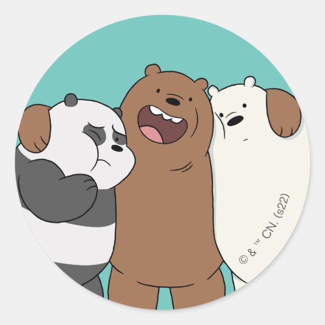 Adesivo Abraço do Grupo Bare Bears (Frente)