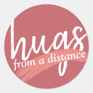 Adesivo abraços a uma distância em rosa macio