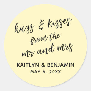 Adesivo Abraços e beijos casuais do Sr. e Sra. Yellow