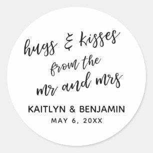 Adesivo Abraços e beijos do Sr. e da Sra. Plain, Simples