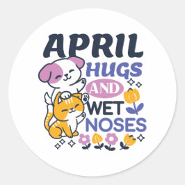 Adesivo Abraços e Narizes Molhados de Abril - Cachorro e A