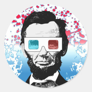 Adesivo Abraham Lincoln - 3D