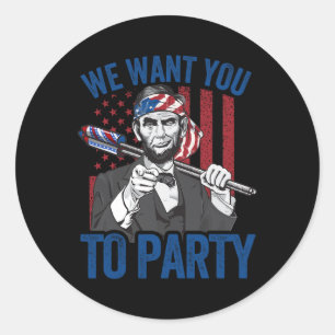 Adesivo Abraham Lincoln 4º De Julho Camisas Homens America