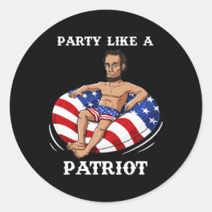 Adesivo Abraham Lincoln 4 De Julho EUA Patriota Divertida