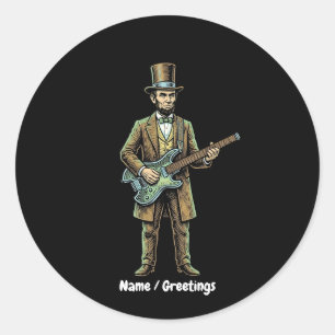 Adesivo Abraham Lincoln Cabeça de Guitarra Sem Cabeça em M