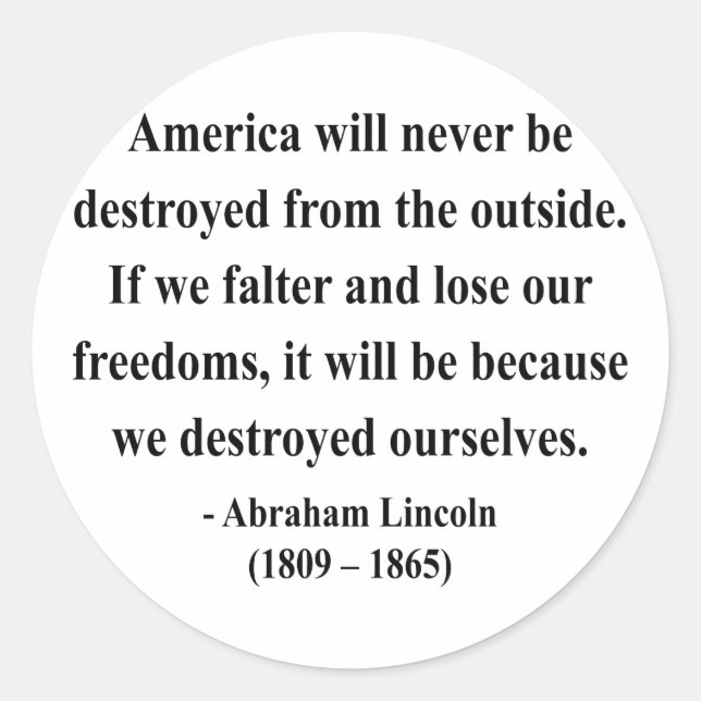 Adesivo Abraham Lincoln Cotação 1a (Frente)