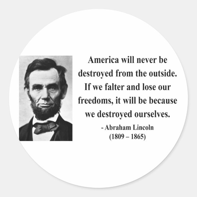 Adesivo Abraham Lincoln Cotação 1b (Frente)