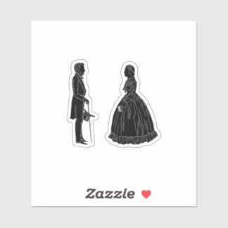 Adesivo abraham lincoln mary todd lincoln silhouette
