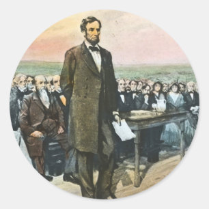 Adesivo Abraham Lincoln recita o endereço de Gettysburg Vi