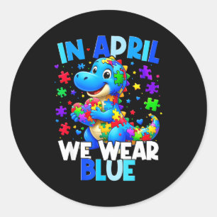 Adesivo Abril de Conscientização do Autismo Usamos Azul T