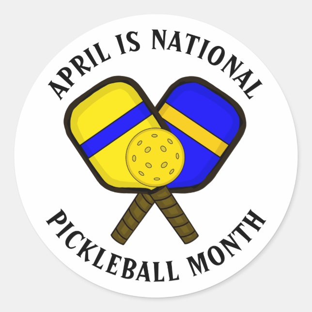 Adesivo Abril é Mês Nacional de Pickleball (Frente)