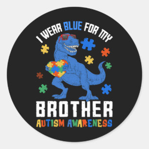 Adesivo Abril Eu Visto Azul Para O Irmão Dinossauro Autism