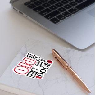 Adesivo Abrir a nova porta com a letra vermelha preta