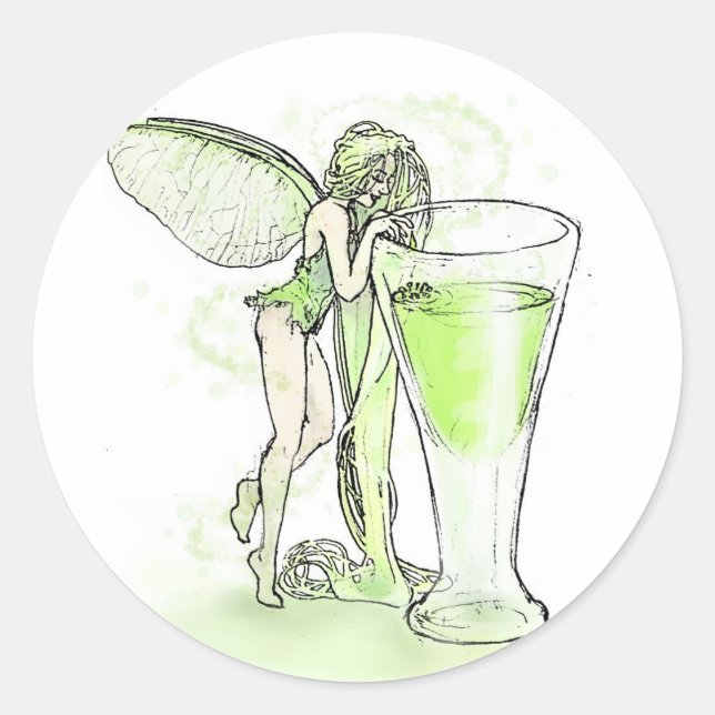 Adesivo Absinthe La Fee Verte Fairy With Glass (sem texto) (Frente)