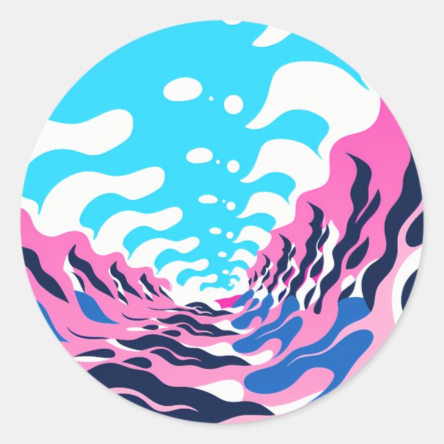 Adesivo Abstract Dream Wave – Vibrant Surreal Flow (Frente)